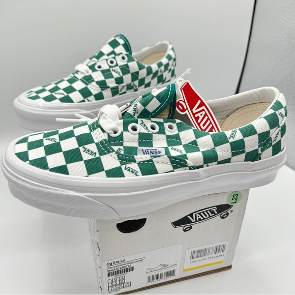 NWT Vans OG Era LX Low Lace Up Sneakers green logo checkerboard classic sneakers - Picture 13 of 16